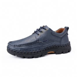 Miesten Käsin Ommeltavat Mikrokuituliinahkaa Mukavat Wearbale Business Casual -kengät