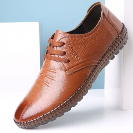 Miesten Käsinompeleet Business Casual -lehmännahkakengät