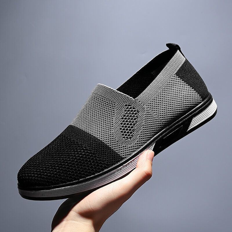 Miesten Mesh Rentolenkkarit Kevyet Hengittävä Sneaker Rento Urheilu Kengät Neulottu Mukava Litteä