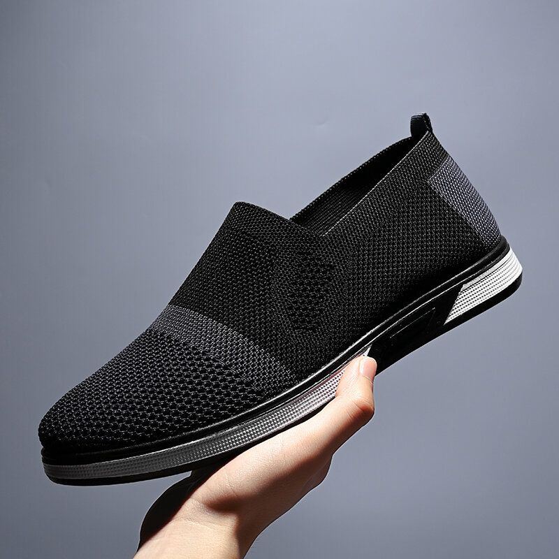 Miesten Mesh Rentolenkkarit Kevyet Hengittävä Sneaker Rento Urheilu Kengät Neulottu Mukava Litteä