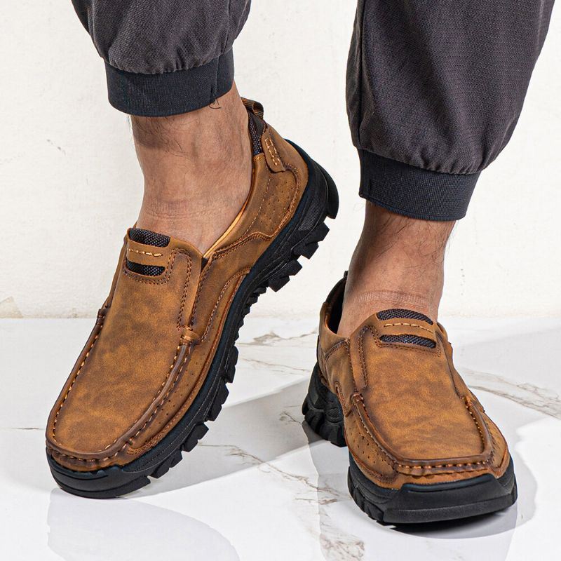 Miesten Mikrokuituliinahka Vintage Casual Business Office Pehmeät Kävelyloaferit