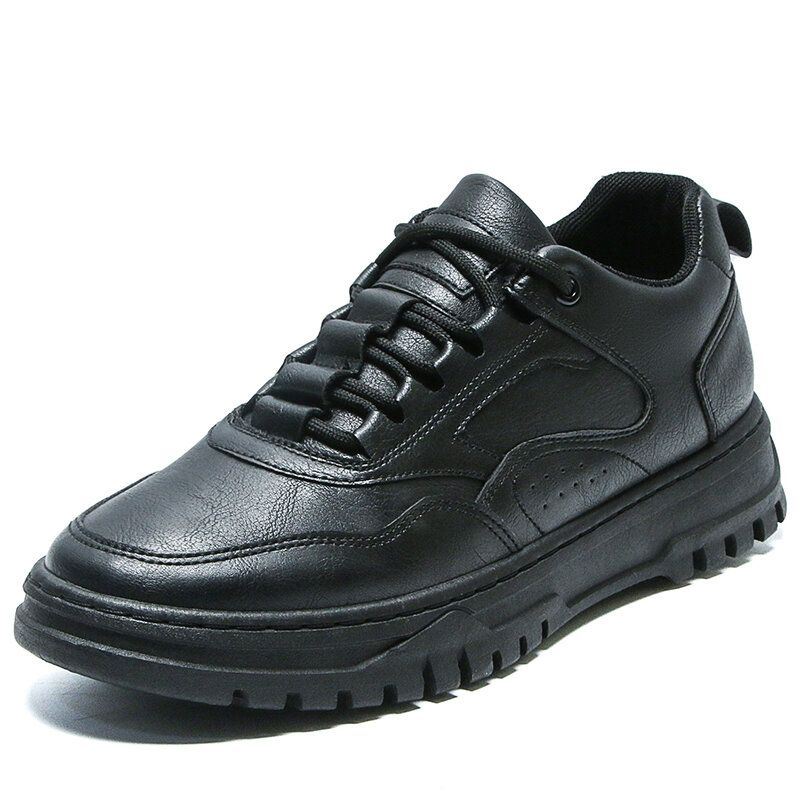 Miesten Mikrokuituliinahkaa Hengittävä Pehmeä Pohja Alusta Pure Color Casual Court Shoes