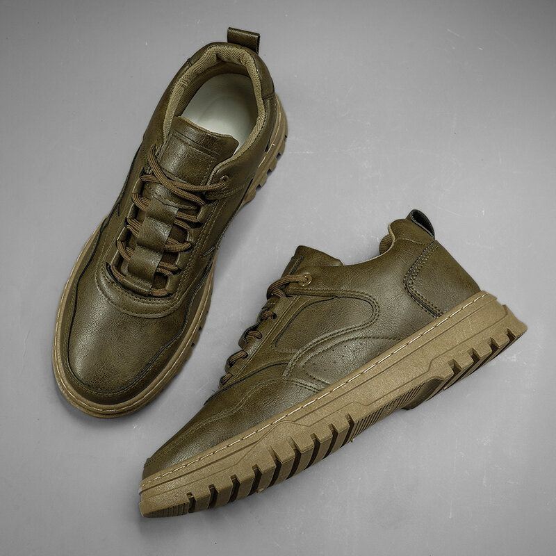 Miesten Mikrokuituliinahkaa Hengittävä Pehmeä Pohja Alusta Pure Color Casual Court Shoes