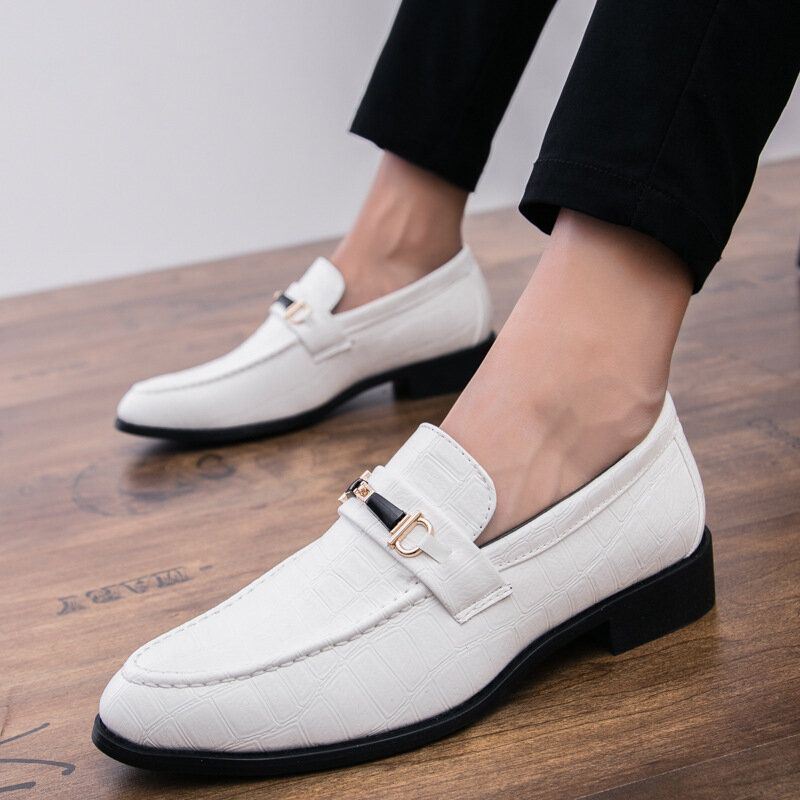 Miesten Mikrokuitunahka Hengittävä Pehmeä Pohja Klassisissa Solid Casual Business -kengissä