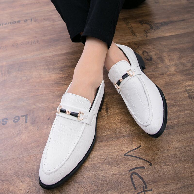 Miesten Mikrokuitunahka Hengittävä Pehmeä Pohja Klassisissa Solid Casual Business -kengissä
