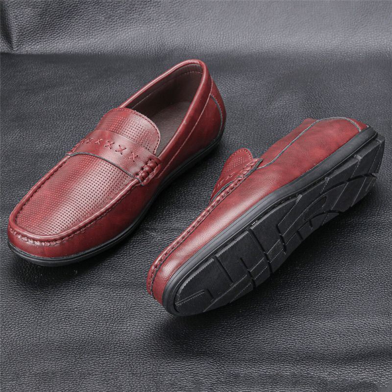 Miesten Mikrokuitunahka Hengittävä Pehmeä Pohja Mukavissa Vintage Casual -ajokengissä