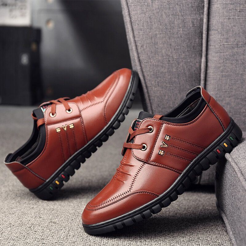 Miesten Mikrokuitupehmeä Pohja Liukumaton Business Casual Nahkakengät