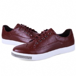 Miesten Nahkaiset Vintage-retrokuvioiset Nauhat Rento Mukavat Ulkoilu Brogue-kengät