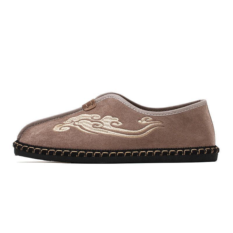 Miesten Retro-kirjonta Mokkanahka Mukavat Slip On Loaferit Vapaa-ajan Ajokengät