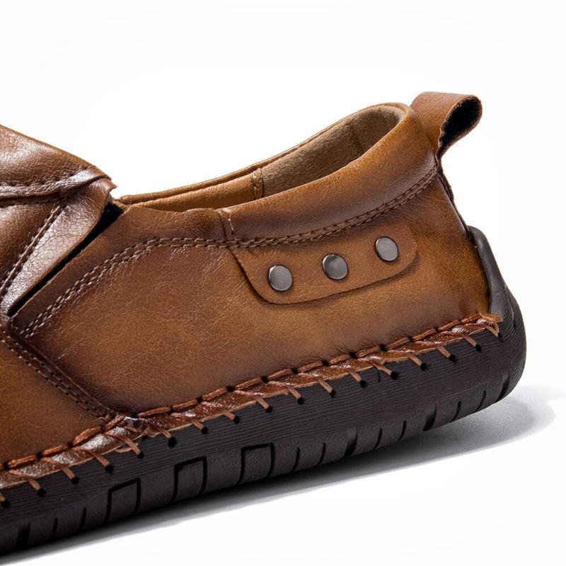 Miesten Retro Mikrokuitunahka Liukumaton Pehmeä Pohja Slip Vapaa-ajan Kengissä