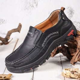 Miesten Retro Mikrokuitunahka Mukavat Slip-on Ulkoilu Liukumattomat Vapaa-ajan Tasaiset Kengät