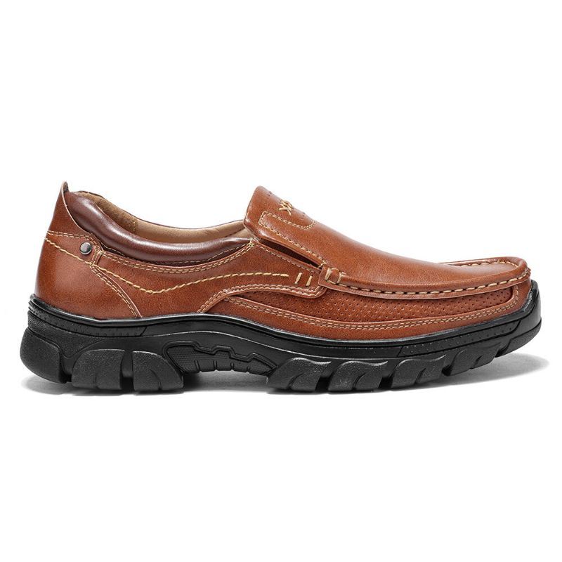 Miesten Stricing Slip On Business Casual -nahkakenkiä
