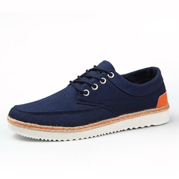 Miesten Tennarit Canvas Causal Outdoor Sport Flat Mukavat Oxfords-kengät