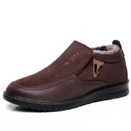 Slip On Pehmeä Pohja Villavuori Pyöreä Toe Flats Lämpimät Kengät Miehille