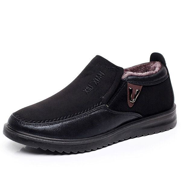 Slip On Pehmeä Pohja Villavuori Pyöreä Toe Flats Lämpimät Kengät Miehille