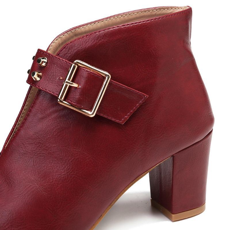 Naisten Niitti Peep Toe -solki Korkeakorkoiset Paksut Kantapääpumput