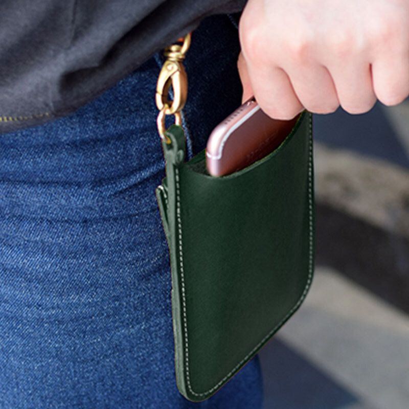 Aito Nahka Vintage Casual Carry 6.1 Tuuman Puhelinlaukku Kolikkolaukku Vyötärölaukku Miehille Naisille