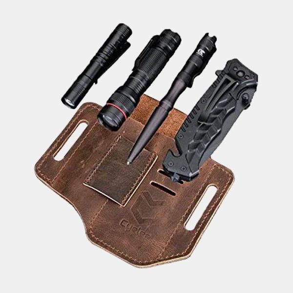 Miesten Aito Nahka Edc Vyölenkki Vyötärö Multitool Tuppivyölaukku
