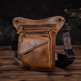 Miesten Aito Nahka Multi-carry Retro 8 Tuuman Ulkokäyttöinen Puhelinkamera Vyölaukku Crossbody Laukku