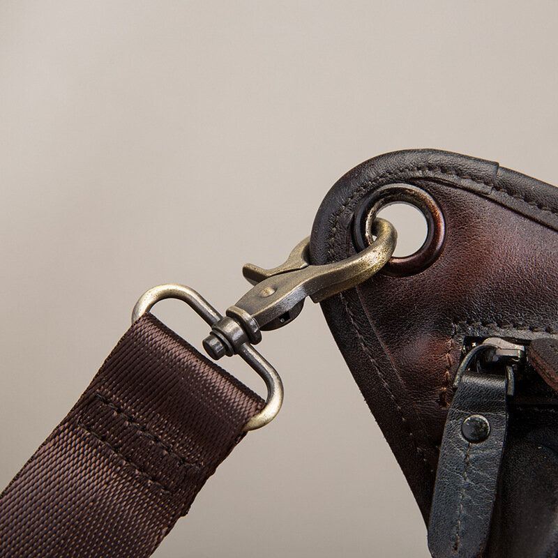 Miesten Aito Nahka Multi-carry Retro 8 Tuuman Ulkokäyttöinen Puhelinkamera Vyölaukku Crossbody Laukku