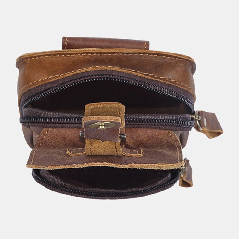 Miesten Aito Nahka Retro Business Nahka Sport 4.7 Tuuman Puhelinlaukku Vyötärölaukku Vyölenkillä