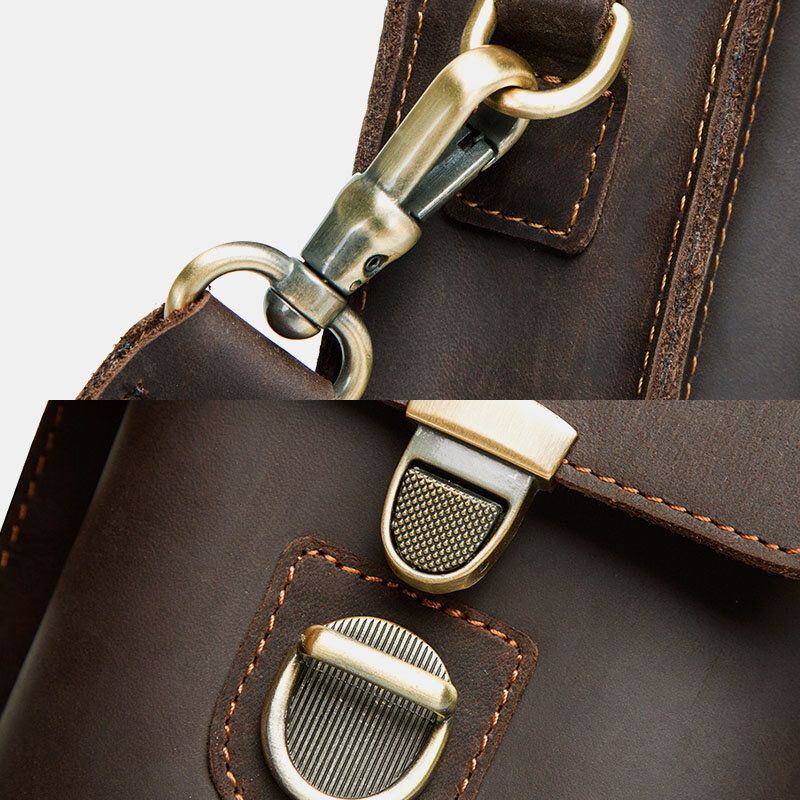 Miesten Aito Nahka Retro Casual Outdoor Multi-carry Puhelinlaukku Crossbody Laukku Vyötärölaukku 5.8 Tuuman Puhelimelle