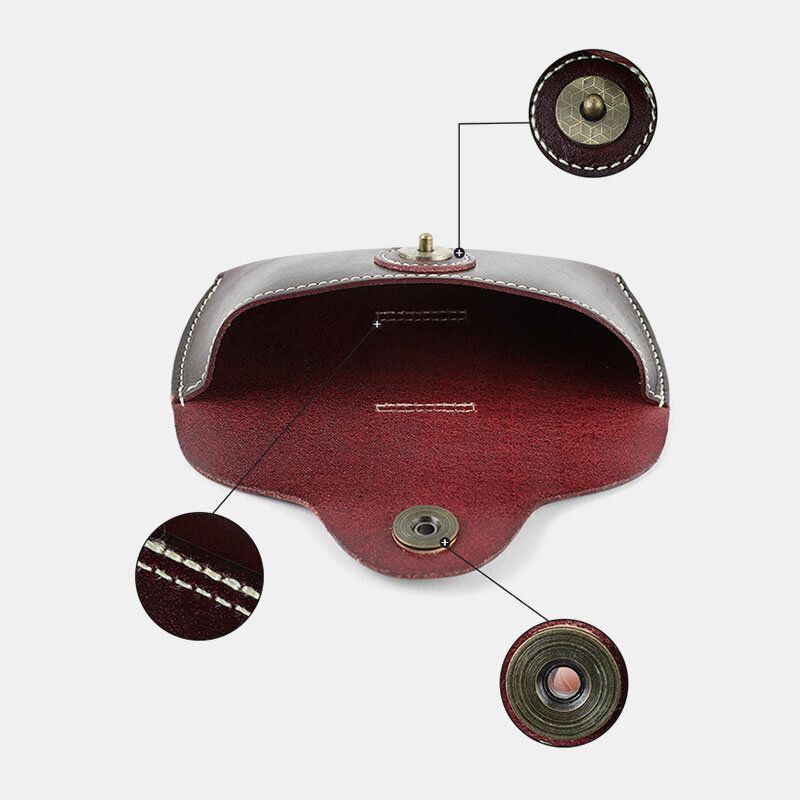 Miesten Aito Nahka Retro Easy Carry Aurinkolasit Silmälasit Säilytyslaukku Vyölaukku