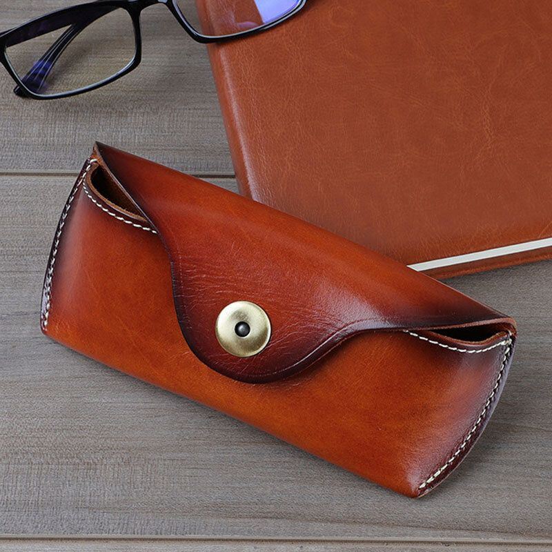 Miesten Aito Nahka Retro Easy Carry Aurinkolasit Silmälasit Säilytyslaukku Vyölaukku