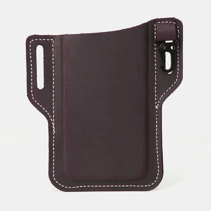 Miesten Aito Nahka Retro Easy Carry Auton Avaimenperä Puhelinlaukku Vyölaukku Vyölaukku Vyölenkillä