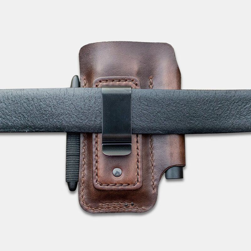 Miesten Aito Nahka Retro Mini Easy Carry Multitool Järjestäjä Vaihdelaukku Vyökassi Vyölaukku