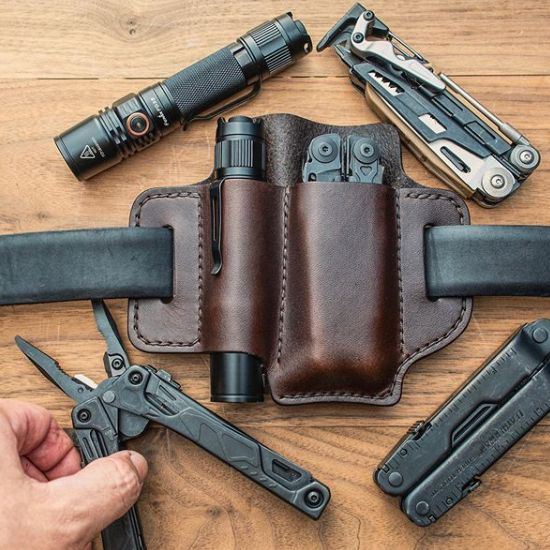 Miesten Aito Nahka Retro Mini Easy Carry Multitool Järjestäjä Vaihdelaukku Vyölaukku Vyölaukku Vyölenkillä