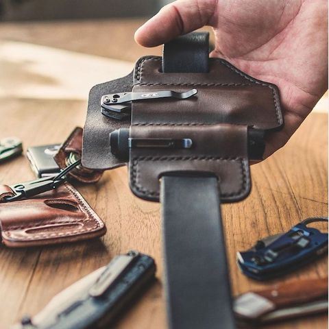 Miesten Aito Nahka Retro Mini Easy Carry Multitool Järjestäjä Vaihdelaukku Vyölaukku Vyölaukku Vyölenkillä