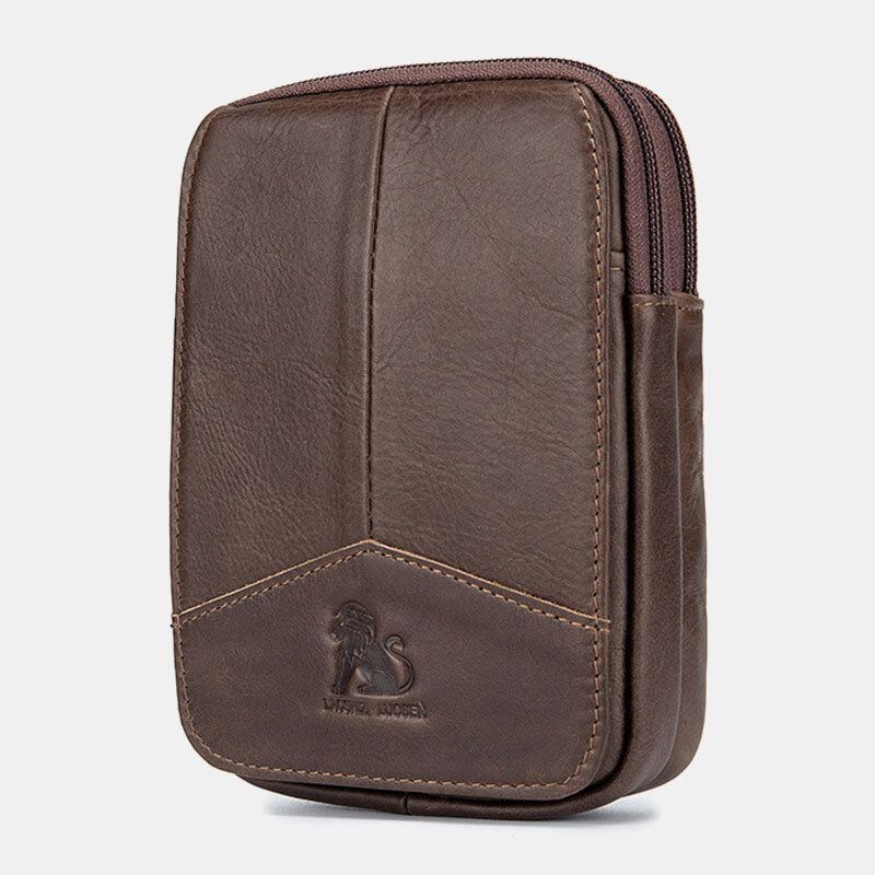 Miesten Aito Nahka Retro Outdoor 6.5 Tuuman Puhelinlaukku Vyö Hand Free Vyötärölaukku