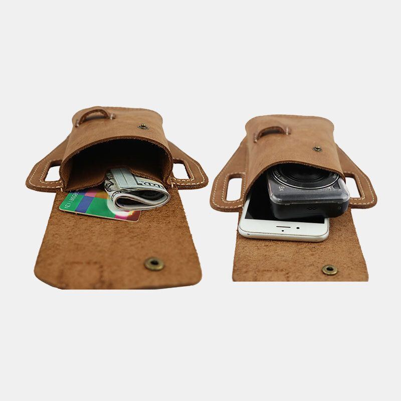 Miesten Aito Nahka Retro Outdoor Sport 6.3 Tuuman Puhelinlaukku Vyölenkillä