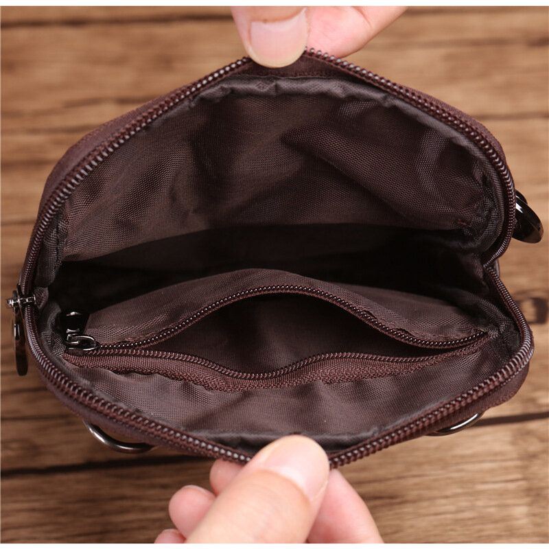 Miesten Aito Nahkainen Lehmännahkainen 6-7 Tuuman Puhelinlaukku Multi-carry Crossbody -laukku Vyölenkillä