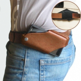 Miesten Aitoa Nahkaa 4.7-5.8 Tuuman Puhelinlaukku Vyötärölaukku Easy Carry Edc-laukku Ulkokäyttöön