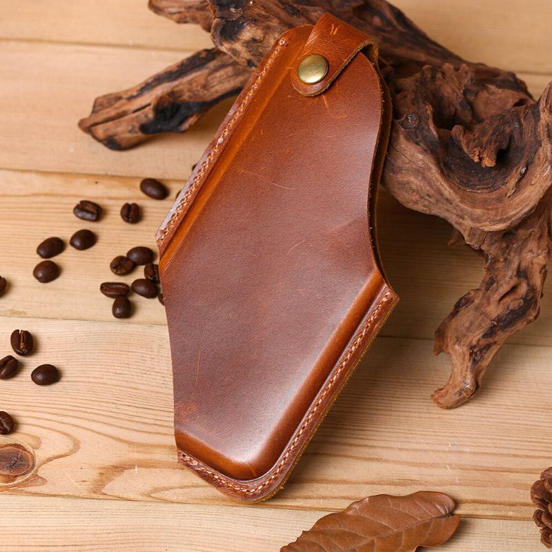 Miesten Aitoa Nahkaa 4.7-5.8 Tuuman Puhelinlaukku Vyötärölaukku Easy Carry Edc-laukku Ulkokäyttöön