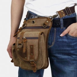 Miesten Aitoa Nahkaa Ja Kangasta Pyöräily Ulkoilujalkalaukku Vyötärölaukku Crossbody Laukku