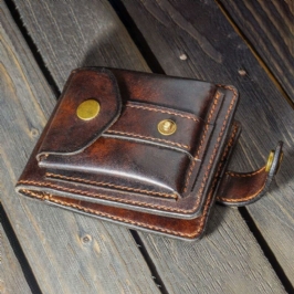 Miesten Aitoa Nahkaa Oleva Bifold Monikorttipaikkainen Korttikotelo Vintage Edc Kolikkolaukku Vyö Tuppi Lompakko Vyötärölaukku