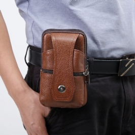 Miesten Aitoa Nahkaa Oleva Business Multi-carry 6.3 Tuuman Puhelinlaukku Vyötärölaukku
