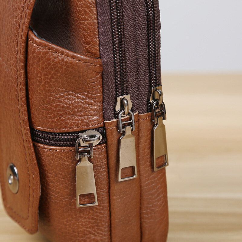Miesten Aitoa Nahkaa Oleva Business Multi-carry 6.3 Tuuman Puhelinlaukku Vyötärölaukku