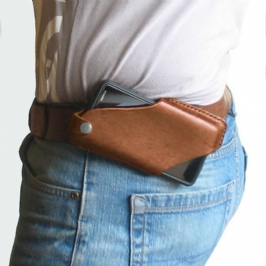 Miesten Aitoa Nahkaa Oleva Fanny Pack 4.7-6.5 Tuuman Puhelinlaukku Vyötärölaukku Easy Carry Edc -laukku Ulkokäyttöön