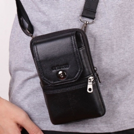 Miesten Aitoa Nahkaa Oleva Vyölaukku Crossbody Bag 6 Tuuman Puhelinlaukku Vyötärölaukku Vyölaukku