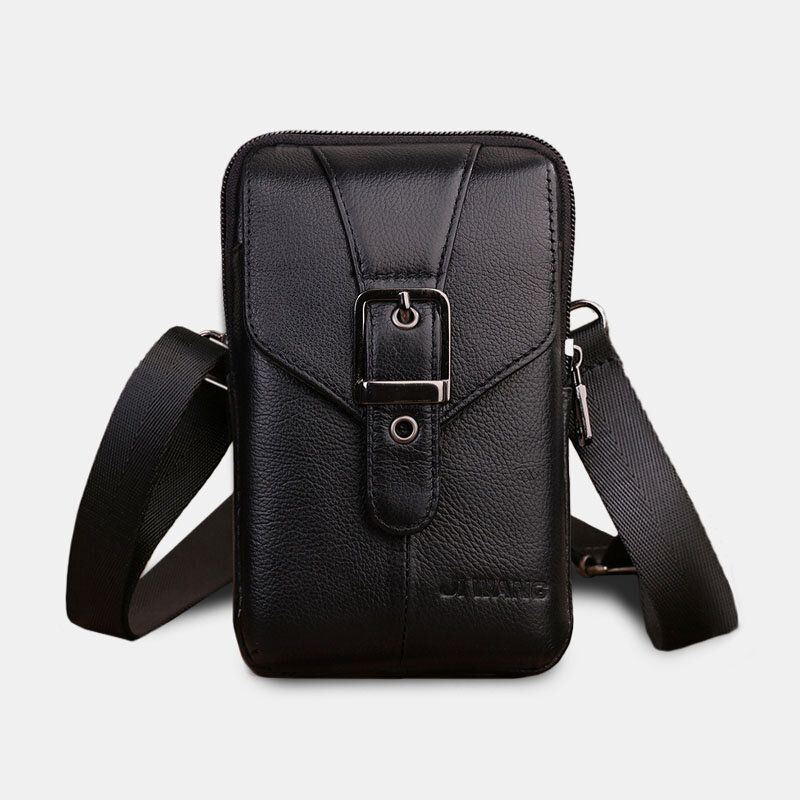 Miesten Aitoa Nahkaa Oleva Vyölaukku Crossbody Bag 6 Tuuman Puhelinlaukku Vyötärölaukku Vyölaukku