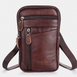 Miesten Aitoa Nahkaa Varkaudenesto 6.5 Tuuman Puhelinlaukku Crossbody Bag Vyötärölaukku Sling Bag