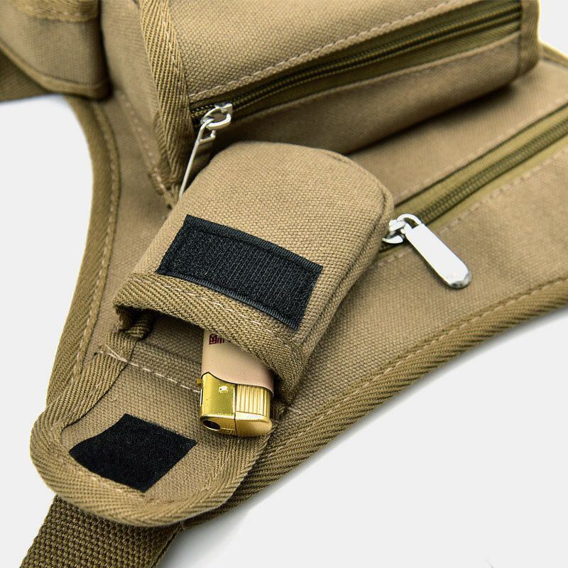 Miesten Canvas Naamiointi Tactical Outdoor Monitoiminen Rentomatka Urheilukalastusvarustelaukku Vyötärölaukku Jalkalaukku Pyöräilyyn