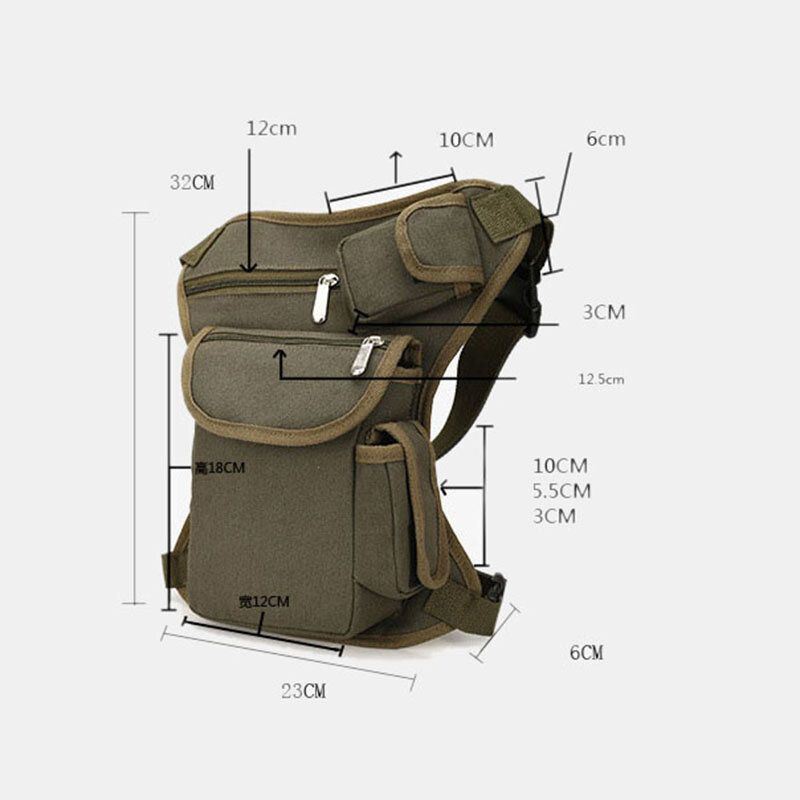 Miesten Canvas Naamiointi Tactical Outdoor Monitoiminen Rentomatka Urheilukalastusvarustelaukku Vyötärölaukku Jalkalaukku Pyöräilyyn