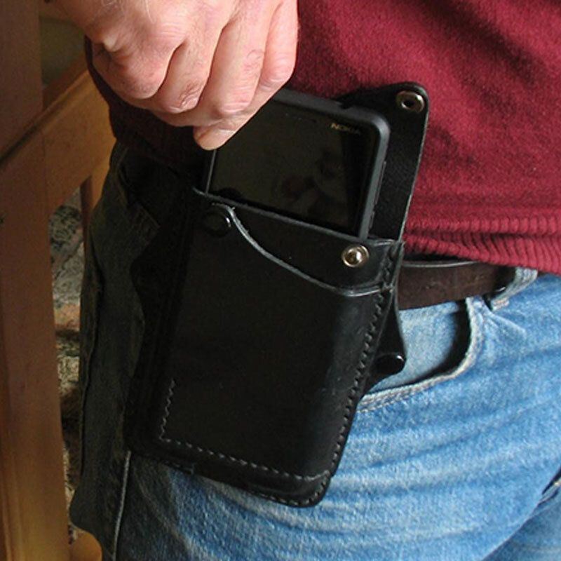 Miesten Edc 6.3 Tuuman Aito Nahkainen Puhelinlaukku Kotelo Vyölaukku