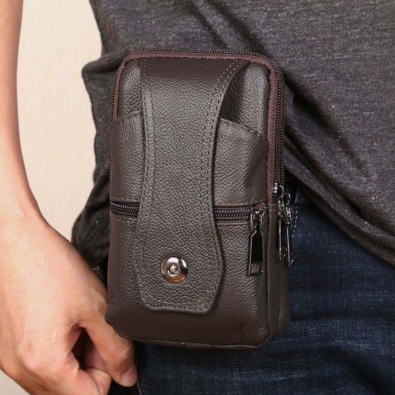 Miesten Kestävä Läppä Magneettinappinappimalli Vyölaukku Hengittävä Mauton Vyölaukku 6.5 Tuuman Puhelinlaukku Crossbody Laukut Olkahihnalla