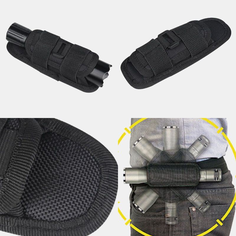 Miesten Nylon Kannettava Outdoor Vuorikiipeily 360 Astetta Pyörivä Taskulamppu Hiha Kulutusta Kestävä Taktinen Laukku Vyötärölaukku